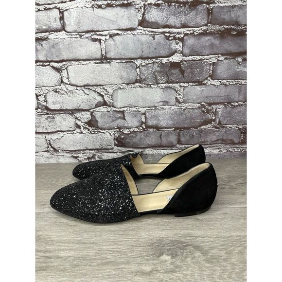 Jimmy Choo London Black Suede Leather Sparkle D’ Orsay Flats Women’s 42EU/11M US - Picture 10 of 16